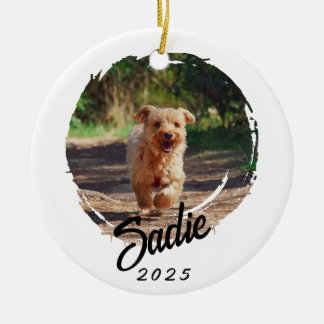 Personalized Pet Lover Gift - Custom Photo & Name Ceramic Tree Decoration