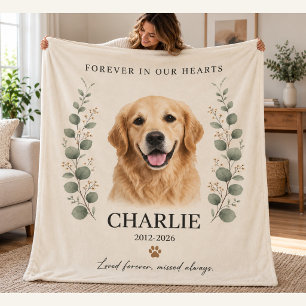 Personalized Pet Memorial Blanket Custom Dog Photo