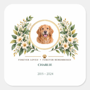 Personalized Pet Memorial Candle, Custom Pet Photo Square Sticker