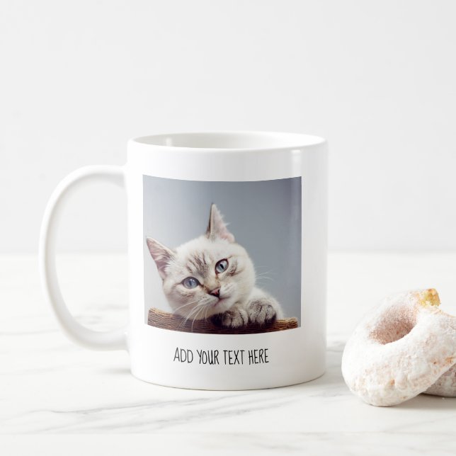 Personalized Pet Photo and Text Coffee Mug (With Donut)