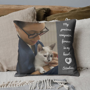 Personalized Pet Photo Cat Lover Keepsake Memorial Cushion
