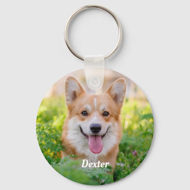 Personalized Pet Photo Dog Lover Keepsake Key Ring (Front)
