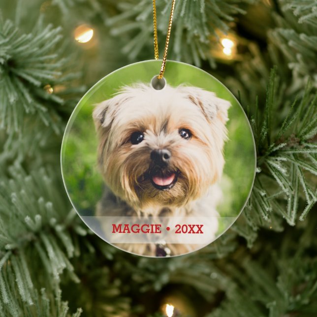 Personalized Pet Photo Double-sided Christmas Tree Ceramic Tree Decoration (Tree)