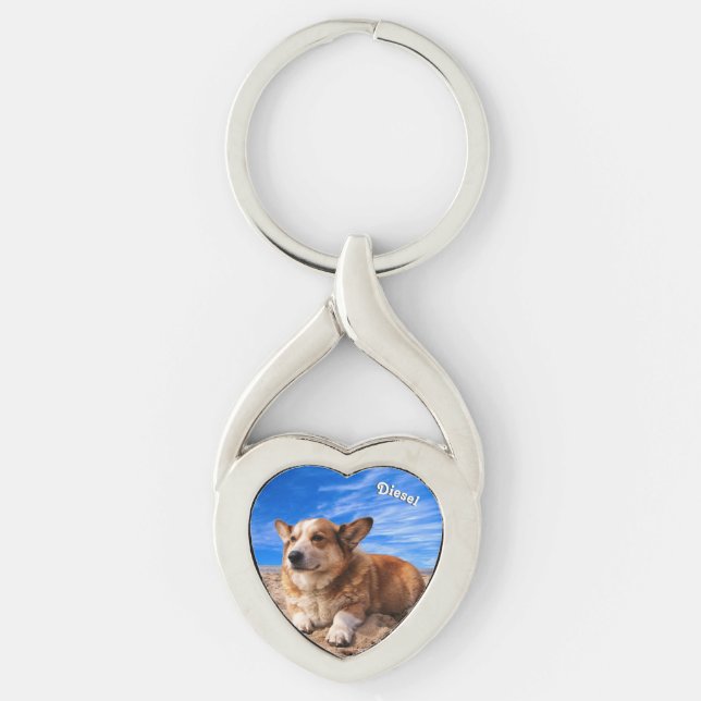 Personalized Pet Photo Keepsake Dog Lover Key Ring (Front)