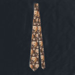 Personalized Pet Photo Pattern Dog Brown Tie<br><div class="desc">Customizable with your dog or cat photo image,  designed with paw prints. Trendy and modern design. Personalized gift of your dog. The photo template is of a light brown/golden retriever. Great for pet lovers,  dog owners,  cat lovers,  animal or any pet animal with paws.</div>