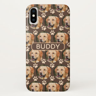 Personalized Pet Photo Pattern Dog Name iPhone X Case