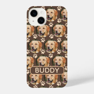 Personalized Pet Photo Pattern Dog Name iPhone 14 Case