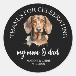 Personalized Pet – Thanks Celebrating My Mom & dad Classic Round Sticker