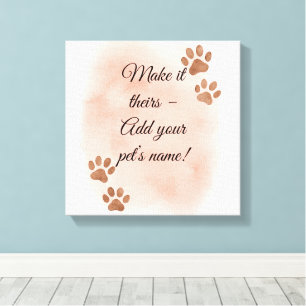 Personalized Pet Wall Art – Elegant Paw Print Desi