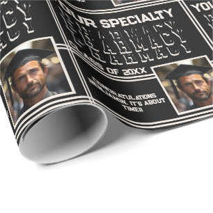 Personalized Pharmacy Name Graduation Year Photo Wrapping Paper