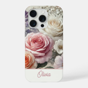 Personalized Phone Case Pink Watercolor Floral