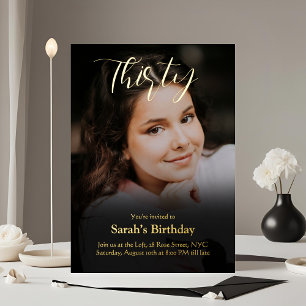 Personalized Photo 30th Birthday Invitation 