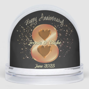 Personalized Photo 8th Anniversary Snow Globe