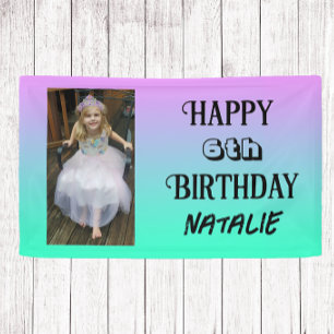 Personalized Photo and Age Happy Birthday Banner