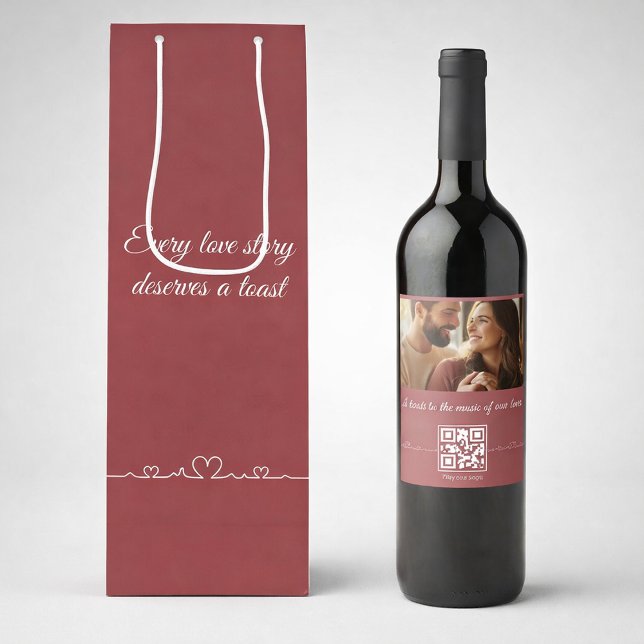 Personalized photo and music with QR code Wine Label (Creator Uploaded)