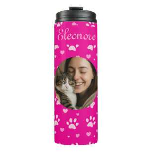 Personalized Photo and Name Tumbler Cat Mom Gift