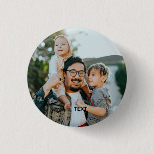 Personalized Photo and Text 3 Cm Round Badge