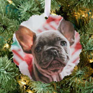 Personalized Photo and Text Christmas Tree Decoration Card