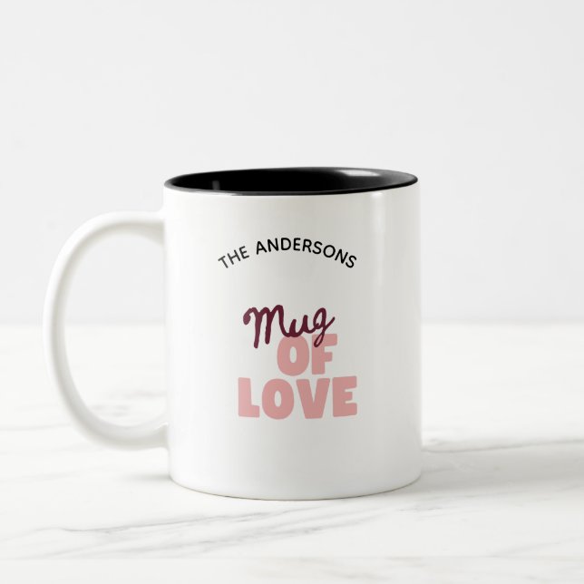 Personalized Photo and Text Coffee Two-Tone Coffee Mug (Left)