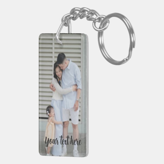 Personalized Photo and Text Keychain (Back Right)