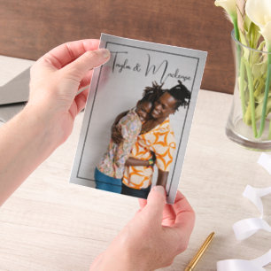 Personalized Photo and Text Overlay Vellum Invitations