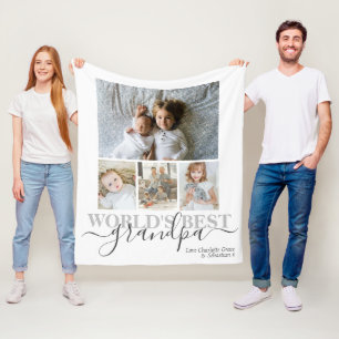 Personalized Photo and Text Photo Collage Fleece Blanket