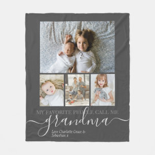 Personalized Photo and Text Photo Collage Fleece Blanket