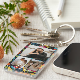 Personalized Photo and Text Photo Collage  Key Ring