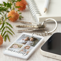 Personalized Photo and Text Photo Collage Key Ring | Zazzle