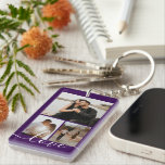 Personalized Photo and Text Photo Collage  Key Ring<br><div class="desc">Make a Personalized Photo keepsake keychain from Ricaso - add your own photos and text - photo collage keepsake gifts</div>