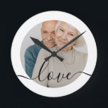 Personalized Photo and Text Photo Round Clock<br><div class="desc">Make a Personalized Photo wall clock from Ricaso - add your own photo and text - photo keepsake gifts</div>