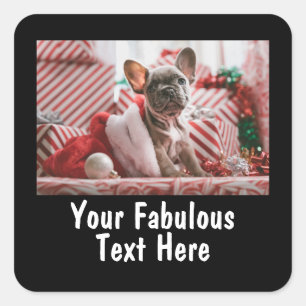 Personalized Photo and Text Square Sticker
