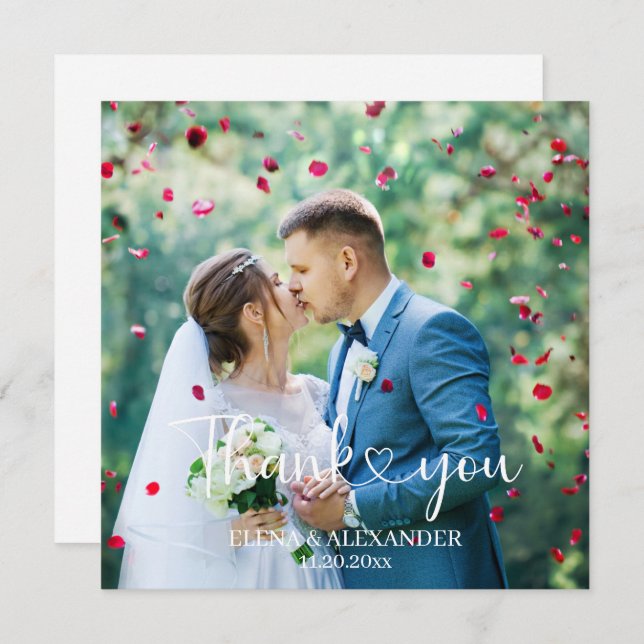 Personalized Photo and Text  Thank You Card (Front/Back)