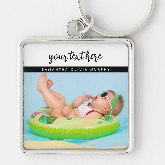 Personalized Photo Baby Love & Name Memories  Key Ring (Front)