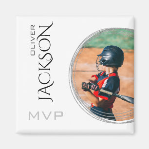 Personalized Photo Baseball Card Magnet