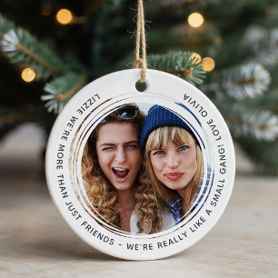Personalized Photo Besties Small Gang Ceramic Tree Decoration