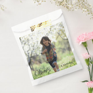Personalized photo birthday boy favour bags