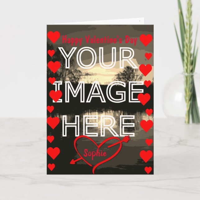 Personalized Photo Blank Valentine's Day Card (Front)