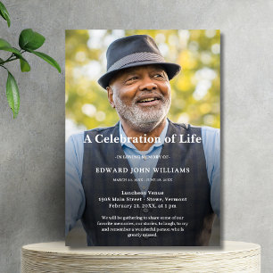 Personalized Photo Celebration of Life Funeral Invitation