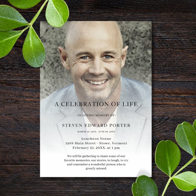 Personalized Photo Celebration of Life Funeral Invitation (Photo Celebration of Life Invitation)
