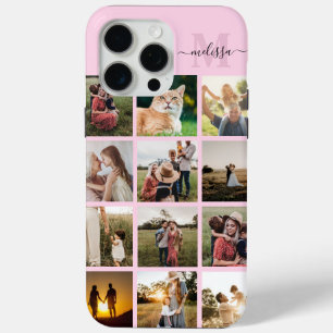 Personalized Photo Collage Monogram iPhone 15 Pro Max Case