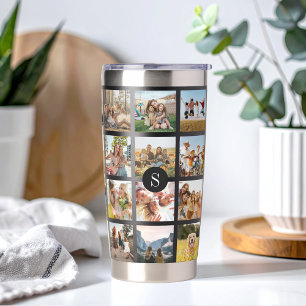 Personalized Photo Collage Monogram Insulated Tumbler