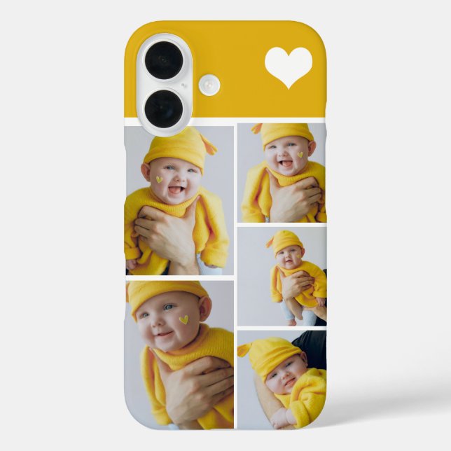 Personalized Photo Collage With Heart Case-Mate iPhone Case (Back)