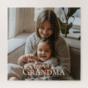 Personalized Photo & Custom Text Grandma Since - Jigsaw Puzzle