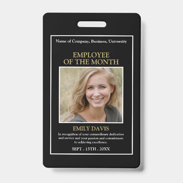 Personalized Photo - Employee Award ID Badge (Front)