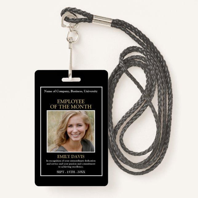 Personalized Photo - Employee Award ID Badge (Front with Lanyard)