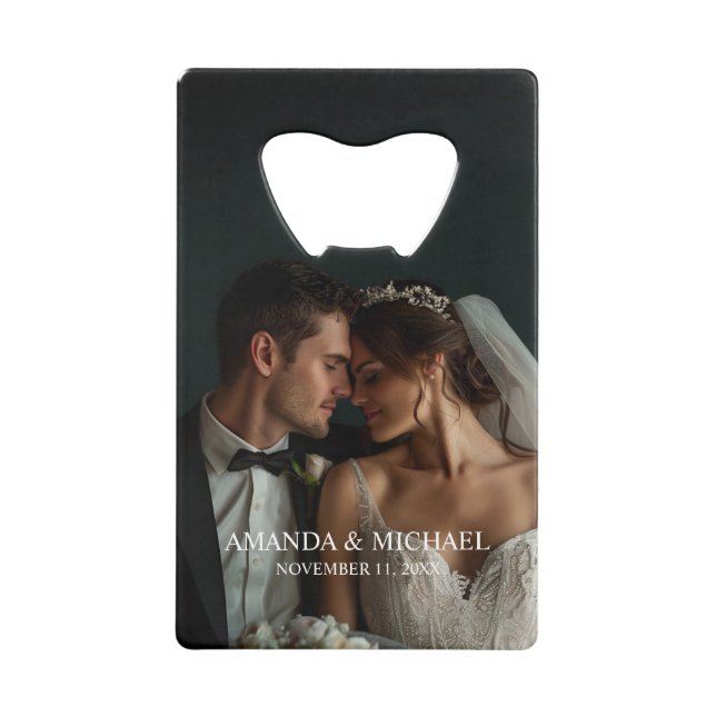 Personalized Photo Favor with Names & Wedding Date (Front)