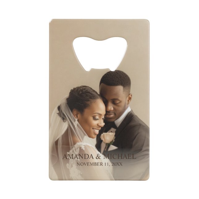 Personalized Photo Favor with Names & Wedding Date (Front)