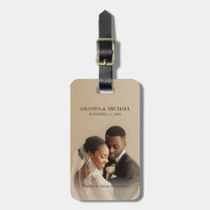 Personalized Photo Favor with Names & Wedding Date Luggage Tag