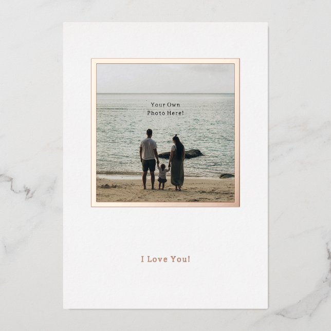 Personalized Photo Foil Valentine's Day Card. (Front)